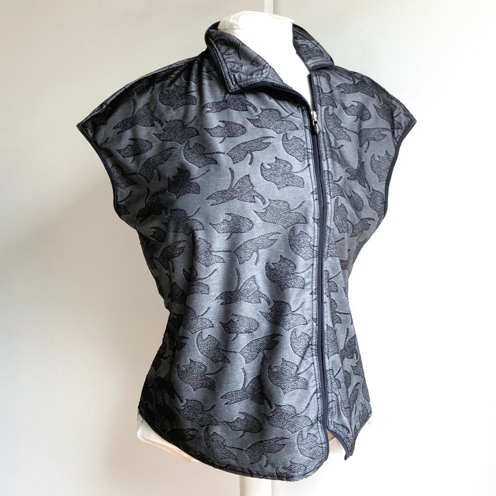 Jamie Sadock 1/4 Zip Embossed Print Top - Picture 1 of 13